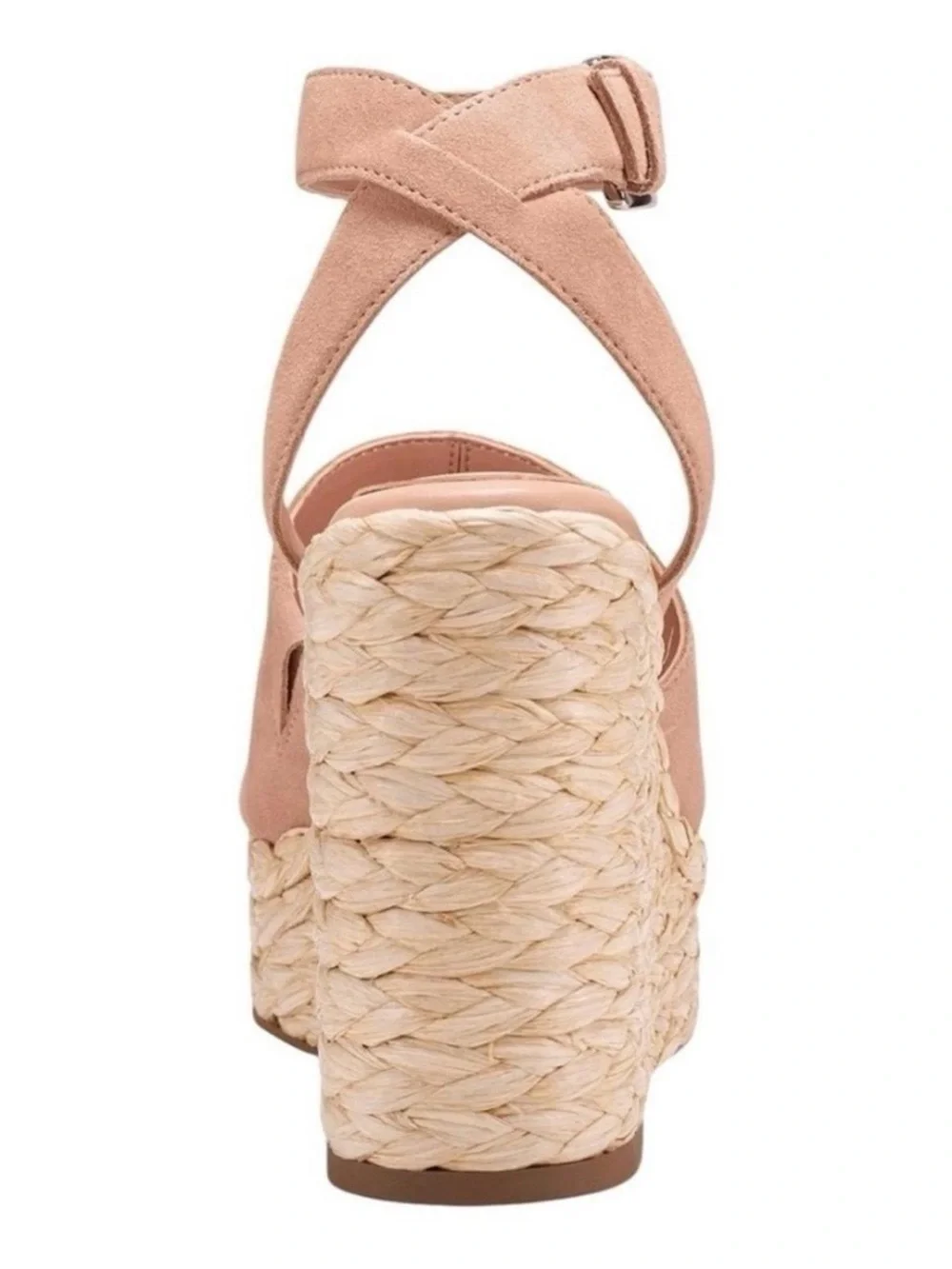 Marc Fisher Blush Suede Espadrille Wedge Sandal